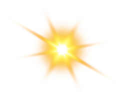 gyllene lysande lampor effekter isolerat. sol- blossa med balkar och strålkastare. glöd effekt. starburst med gnistrar. png. png