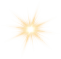 gyllene lysande lampor effekter isolerat. sol- blossa med balkar och strålkastare. glöd effekt. starburst med gnistrar. png. png