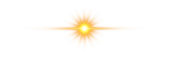 gyllene lysande lampor effekter isolerat. sol- blossa med balkar och strålkastare. glöd effekt. starburst med gnistrar. png. png