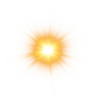 gyllene lysande lampor effekter isolerat. sol- blossa med balkar och strålkastare. glöd effekt. starburst med gnistrar. png. png