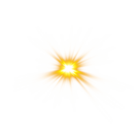 gouden gloeiend lichten Effecten geïsoleerd. zonne- gloed met balken en schijnwerper. gloed effect. starburst met schittert. png. png