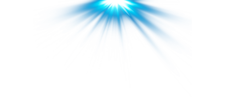 Blau glühend Beleuchtung Auswirkungen isoliert. Solar- Fackel mit Balken und Scheinwerfer. glühen Wirkung. Starburst mit funkelt. png. png