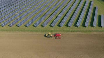 New Age Solar Farm Adjoining A Traditional Arable Farm video