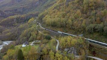 le flam à myrdale train qui passe par magnifique paysages video