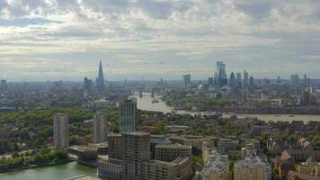 Aerial View of the Distant London Skyline From Docklands video