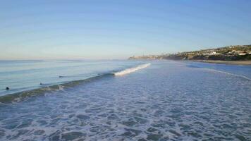 Surfers at Pacific Beach in the Early Morning in San Diego USA video