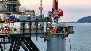 Close Up Aerial View of an Oil and Gas Drilling Rig video