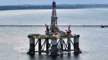 Aerial View of an Oil and Gas Drilling Platform and Rig video