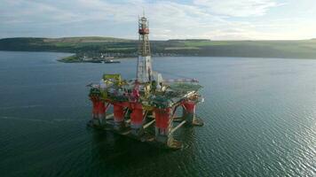 Oil and Gas Drilling Rig Aerial View of the Platform video