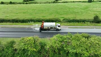 Micro Asphalt Road Resurfacing Process Aerial View video