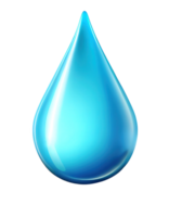 Blue water drop icon on transparent background, created with png