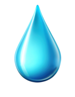 Blue water drop icon on transparent background, created with png