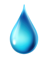 Blue water drop icon on transparent background, created with png