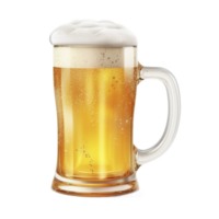 Beer mug with foam cap on the transparent background, created with png