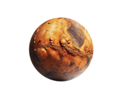 Planet Mars on transparent background, created with png