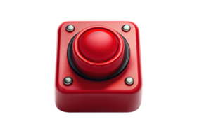 Red panic button on transparent background, created with png
