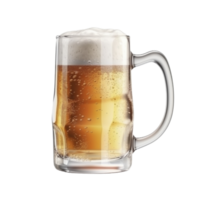 Beer mug with foam cap on the transparent background, created with png