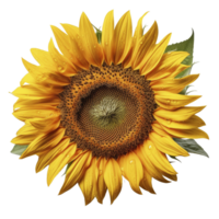 Sunflower head on transparent background, created with png