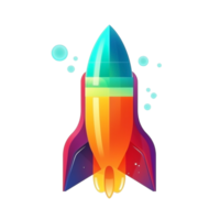 Rocket icon logo on transparent background, created with png