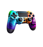 Colorful wireless gaming controller on transparent background, created with png