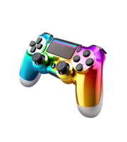 Colorful wireless gaming controller on transparent background, created with png