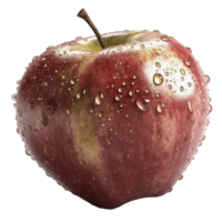appel met water druppels Aan transparant achtergrond, gemaakt met generatief ai png
