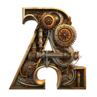 Machine parts letter A, created with png