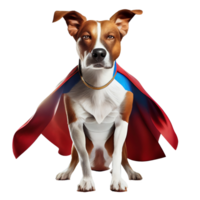 Dog superhero on transparent background, created with png