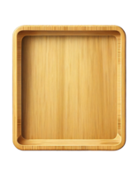 Empty bamboo tray on transparent background, created with png