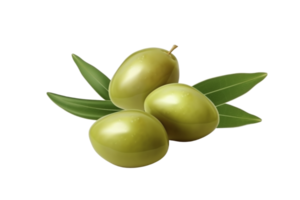 Green olives on transparent background, created with png