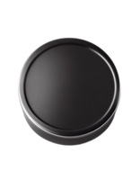 Top view at black aluminium jar on transparent background, created with png