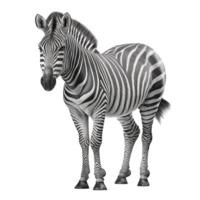 Zebra on transparent background, created with png