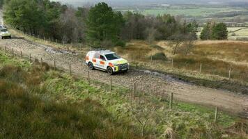 4x4 Mountain Rescue Ambulance Vehicle on a Callout to an Emergency video