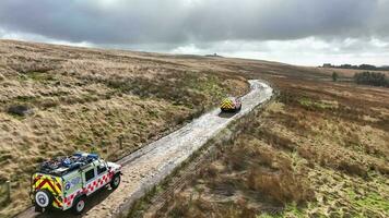 Mountain Rescue 4x4 Vehicles on Call Out to an Emergency video