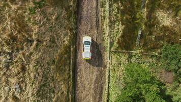 Mountain Rescue Ambulance Vehicle Driving Across Rugged Terrain video