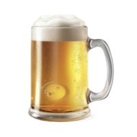Beer mug with foam cap on the transparent background, created with png