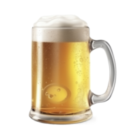 cerveza jarra con espuma gorra en el transparente fondo, creado con generativo ai png