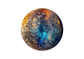 Planet Mercury on transparent background, created with png