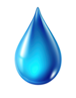 Blue water drop icon on transparent background, created with png