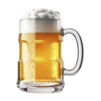 Beer mug with foam cap on the transparent background, created with png