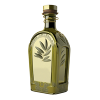 Olive oil bottle on transparent background, created with png