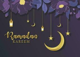 ramadan islamic celebration and poster vector