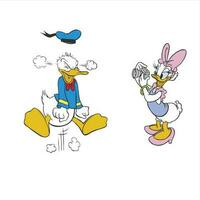 donald duck and daisy duck vector editorial