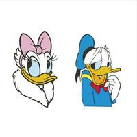 donald duck and daisy duck vector editorial