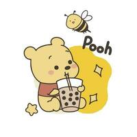 winnie the pooh poses baby vector