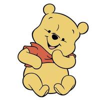 winnie the pooh poses baby vector