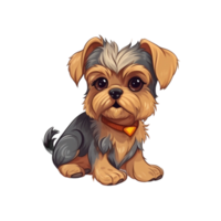 yorkshire terrier tecknade serier ClipArt, ai genererad png