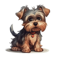 Yorkshire Terrier Cartoons Clip Art, ai generiert png