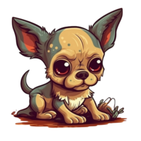 chihuahua desenho animado personagem, ai gerado png