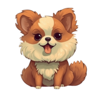 pomerânia desenho animado clipart, ai gerado png